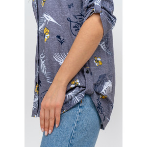 Туника женская №36724 кулирка (последний размер) серый 48