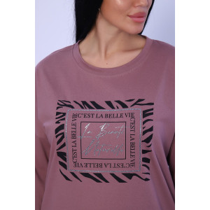 Туника женская №80023 кулирка (последний размер) лиловый 56