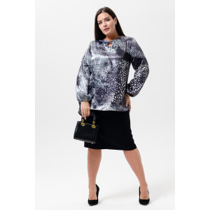 Туника женская №52359 креп-сатин (последний размер) серый 58-60