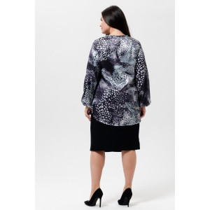 Туника женская №52359 креп-сатин (последний размер) серый 58-60