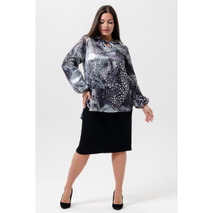 Туника женская №52359 креп-сатин (последний размер) серый 58-60