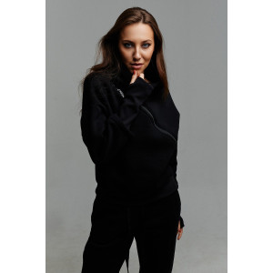 Костюм двойка женский №67027 футер 3-х нитка с начесом (последний размер) черный 48