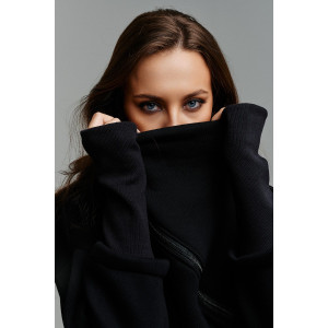 Костюм двойка женский №67027 футер 3-х нитка с начесом (последний размер) черный 48