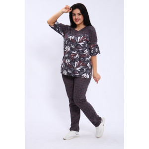 Костюм двойка женский №24286 кулирка (последний размер) серый 54