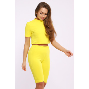 Костюм двойка женский №21073 кулирка с лайкрой (последний размер) желтый 54 Костюм двойка женский №21073 кулирка с лайкрой (последний размер) желтый 54
