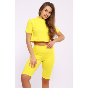 Костюм двойка женский №21073 кулирка с лайкрой (последний размер) желтый 54 Костюм двойка женский №21073 кулирка с лайкрой (последний размер) желтый 54