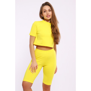 Костюм двойка женский №21073 кулирка с лайкрой (последний размер) желтый 54 Костюм двойка женский №21073 кулирка с лайкрой (последний размер) желтый 54