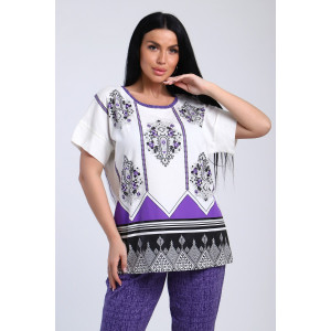 Костюм двойка женский №65015 кулирка (последний размер) фиолетовый 50