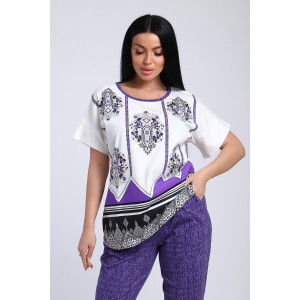 Костюм двойка женский №65015 кулирка (последний размер) фиолетовый 50