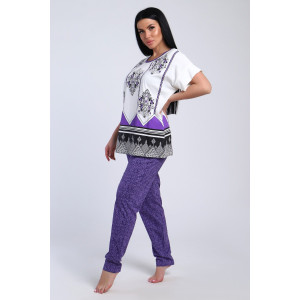 Костюм двойка женский №65015 кулирка (последний размер) фиолетовый 50