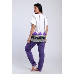 Костюм двойка женский №65015 кулирка (последний размер) фиолетовый 50