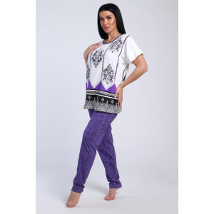 Костюм двойка женский №65015 кулирка (последний размер) фиолетовый 50