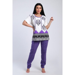 Костюм двойка женский №65015 кулирка (последний размер) фиолетовый 50