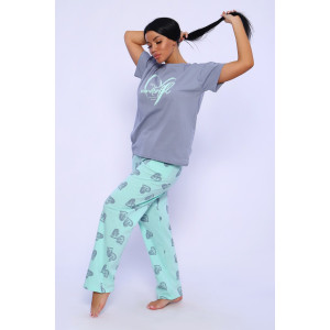 Костюм двойка женский №82050 кулирка (последний размер) ментол 48