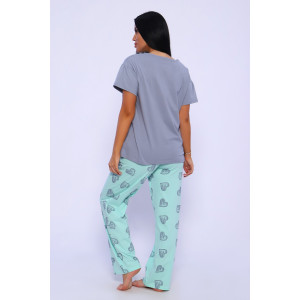 Костюм двойка женский №82050 кулирка (последний размер) ментол 48