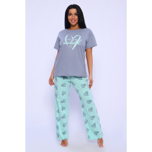 Костюм двойка женский №82050 кулирка (последний размер) ментол 48