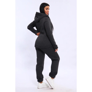 Костюм двойка женский №19130 футер 3-х нитка с начесом (последний размер) антрацит меланж 50