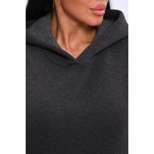 Костюм двойка женский №19130 футер 3-х нитка с начесом (последний размер) антрацит меланж 50