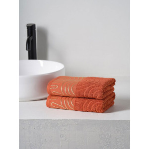 Набор махровых полотенец "Golden Lines" терракотовый 2 шт.