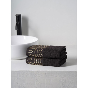 Набор махровых полотенец "Golden Lines" черный 2 шт. Набор махровых полотенец "Golden Lines" черный 2 шт.