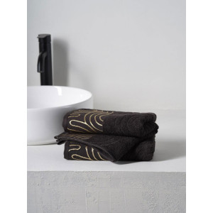 Набор махровых полотенец "Golden Lines" черный 2 шт. Набор махровых полотенец "Golden Lines" черный 2 шт.