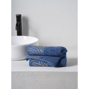 Набор махровых полотенец "Golden Lines" синий 2 шт. Набор махровых полотенец "Golden Lines" синий 2 шт.