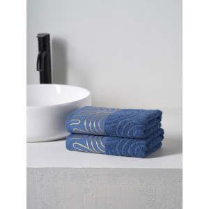 Набор махровых полотенец "Golden Lines" синий 2 шт. Набор махровых полотенец "Golden Lines" синий 2 шт.