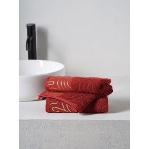 Набор махровых полотенец "Golden Lines" красный 2 шт.