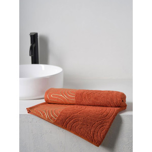Полотенце махровое "Golden Lines" терракотовый