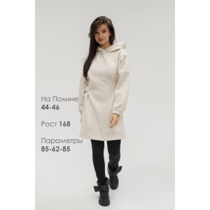 Туника женская №057560 футер на флисе (р-ры: 44-62) экрю
