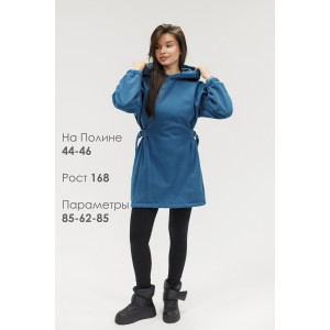 Туника женская №057560 футер на флисе (р-ры: 44-62) синий Туника женская №057560 футер на флисе (р-ры: 44-62) синий