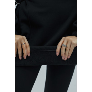 Туника женская №057560 футер на флисе (р-ры: 44-62) черный Туника женская №057560 футер на флисе (р-ры: 44-62) черный