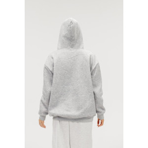 Худи женское №057559 футер на флисе (р-ры: 42-56) серый