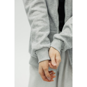 Худи женское №057559 футер на флисе (р-ры: 42-56) серый