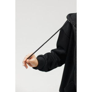 Худи женское №057559 футер на флисе (р-ры: 42-56) черный