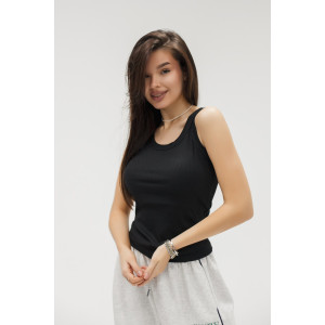 Майка женская №057558 лапша (р-ры: 38-48) черный