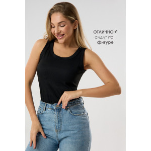 Майка женская №057558 лапша (р-ры: 38-48) черный