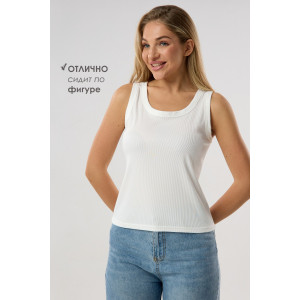 Майка женская №057558 лапша (р-ры: 38-48) белый Майка женская №057558 лапша (р-ры: 38-48) белый