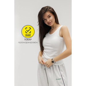 Майка женская №057558 лапша (р-ры: 38-48) белый Майка женская №057558 лапша (р-ры: 38-48) белый