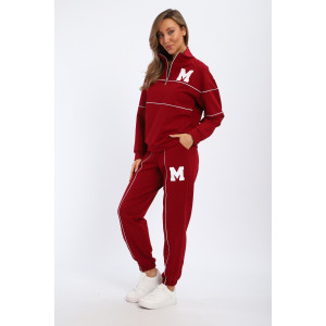 Костюм двойка женский №74720 футер 2-х нитка (р-ры: 42-56) бордовый