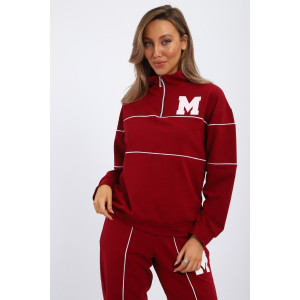 Костюм двойка женский №74720 футер 2-х нитка (р-ры: 42-56) бордовый