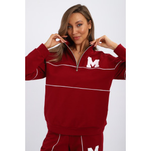 Костюм двойка женский №74720 футер 2-х нитка (р-ры: 42-56) бордовый