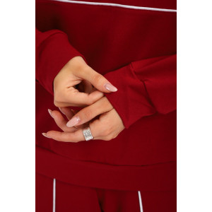 Костюм двойка женский №74720 футер 2-х нитка (р-ры: 42-56) бордовый