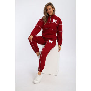 Костюм двойка женский №74720 футер 2-х нитка (р-ры: 42-56) бордовый