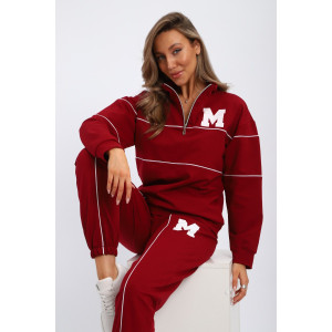 Костюм двойка женский №74720 футер 2-х нитка (р-ры: 42-56) бордовый