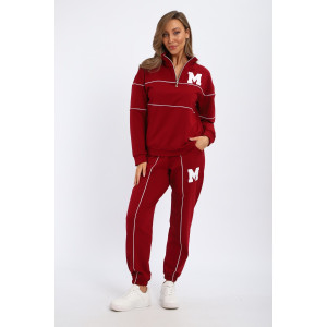 Костюм двойка женский №74720 футер 2-х нитка (р-ры: 42-56) бордовый