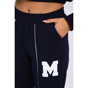 Костюм двойка женский №74720 футер 2-х нитка (р-ры: 42-56) синий