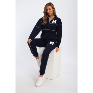 Костюм двойка женский №74720 футер 2-х нитка (р-ры: 42-56) синий