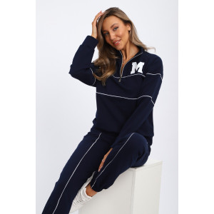 Костюм двойка женский №74720 футер 2-х нитка (р-ры: 42-56) синий