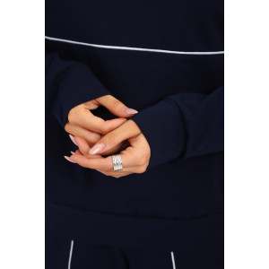 Костюм двойка женский №74720 футер 2-х нитка (р-ры: 42-56) синий